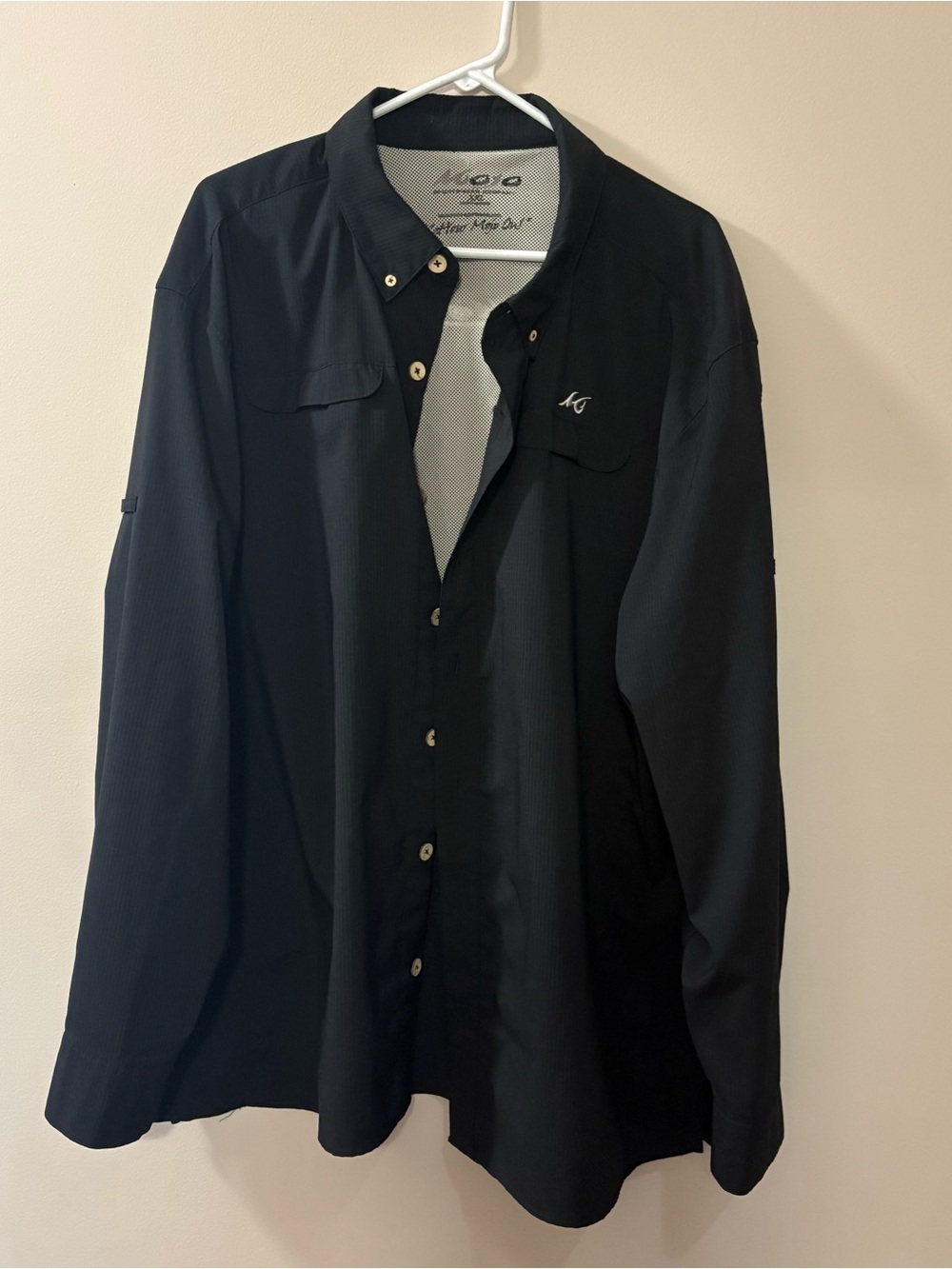Mojo Sportswear Co Black Lightweight Button-Up Shirt with Wooden Buttons